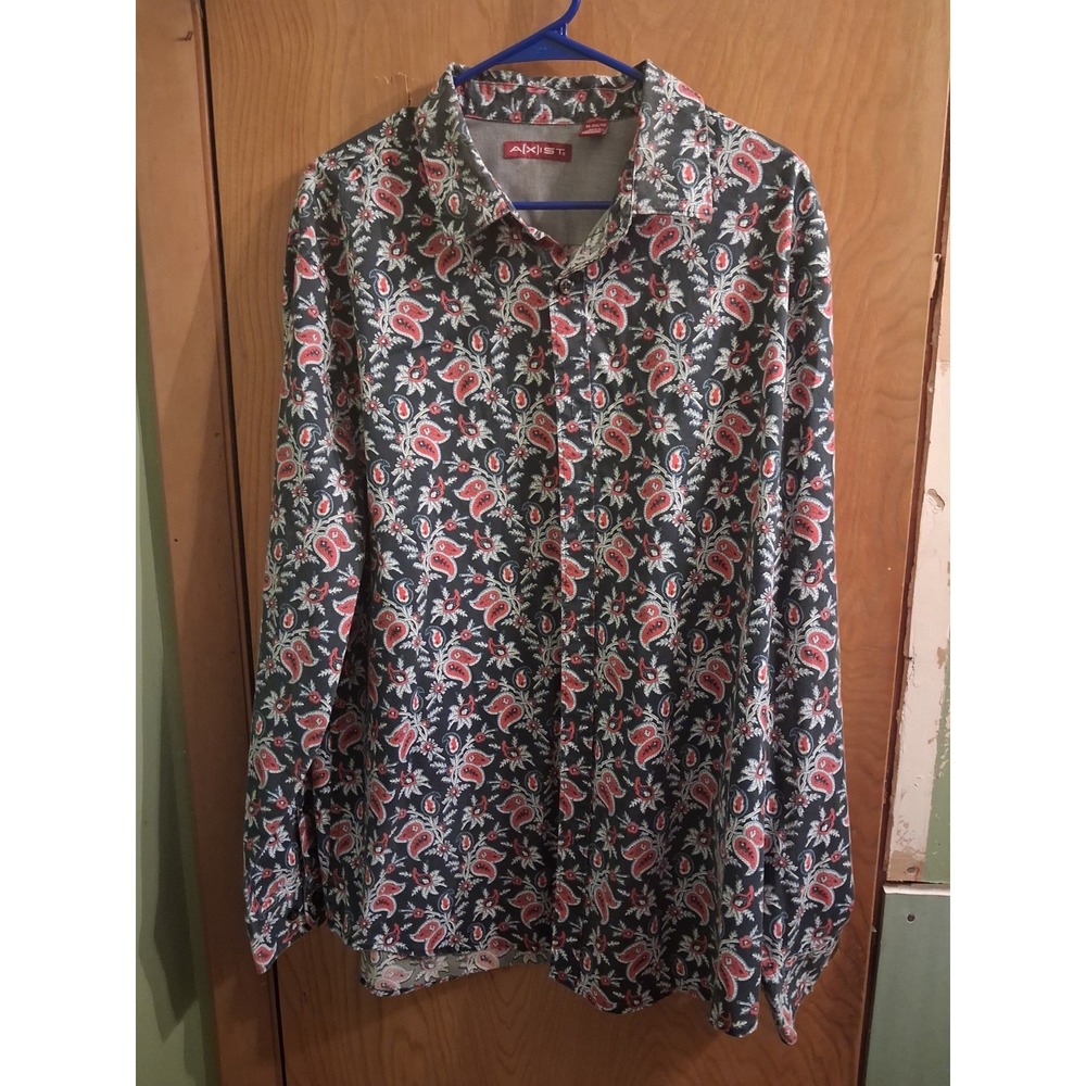 Mens AXIST/Armoni ExchangE A/XLine Red White,& Blue Paisley Floral On...